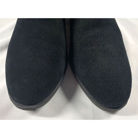 Aerosoles Crosswalk Ankle Boots Size 10.5 Black Suede Tie Back Comfort 1.5" heel - Picture 5 of 11